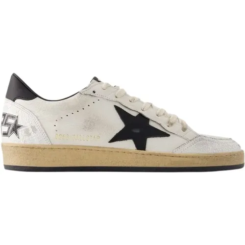 Black Leather Ball Star Sneakers , male, Sizes: 10 UK - Golden Goose - Modalova