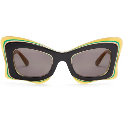 Schmetterlingsstil Sonnenbrille,Schmetterlingsstil Sonnenbrille mit dunkelgrauen Gläsern - Loewe - Modalova