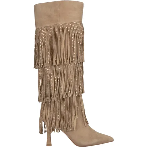 Fringed covered boot , female, Sizes: 2 UK, 5 UK, 4 UK - Alma en Pena - Modalova