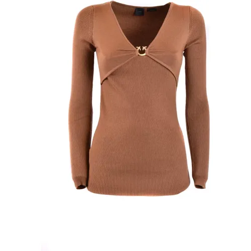 Brauner Pullover für Frauen Aw23 , Damen, Größe: L - pinko - Modalova