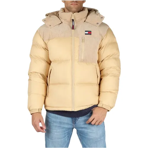 Gesteppte Samt-Daunenjacke , Herren, Größe: S - Tommy Jeans - Modalova