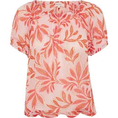 Feminine Delicate Leaf Print Bluse - Part Two - Modalova