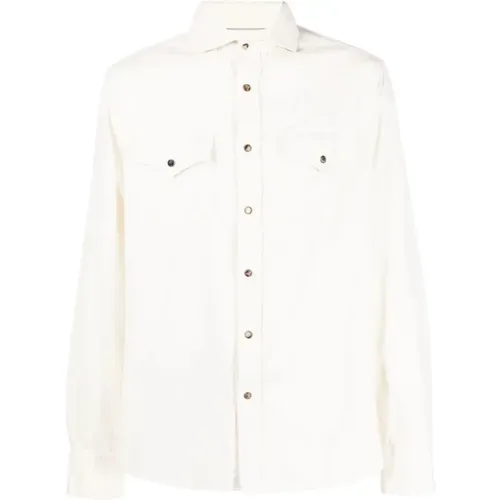 Cotton Western Style Shirt , male, Sizes: XL - BRUNELLO CUCINELLI - Modalova