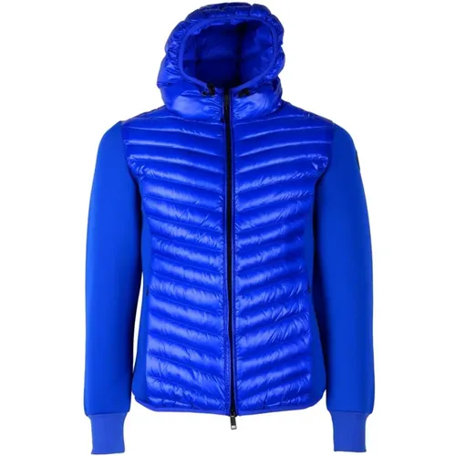 Blaue Daunenjacke mit Stretchärmeln - Centogrammi - Modalova