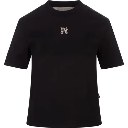 Monogram Logo T-shirt , female, Sizes: XS - Palm Angels - Modalova