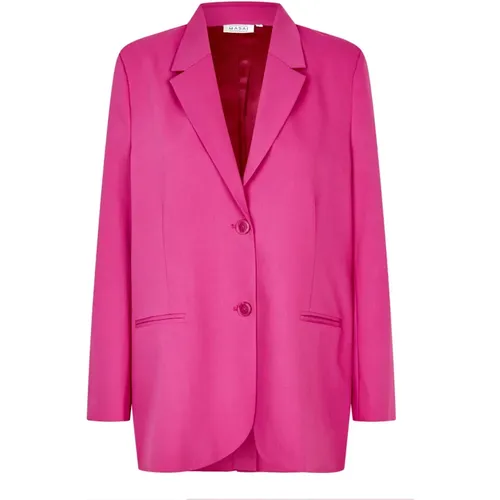 Eleganter Blazer in Fuchsia Rot , Damen, Größe: L - Masai - Modalova