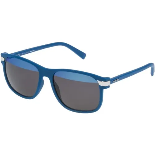 Blaue Metall-Sonnenbrille für Männer , Herren, Größe: 53 MM - Police - Modalova