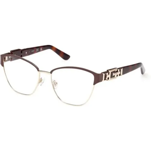 Stilvolle Dunkelbraune Brille , unisex, Größe: 54 MM - Guess - Modalova