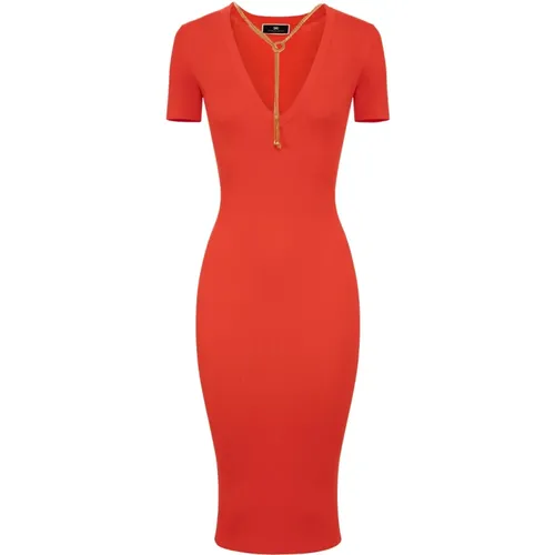 Coral Dresses for Women , female, Sizes: L, M, S - Elisabetta Franchi - Modalova