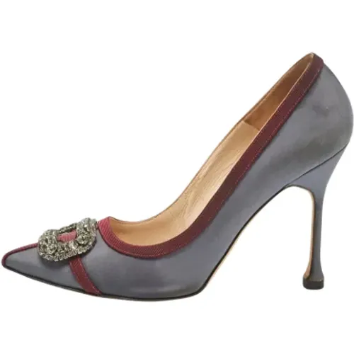 Pre-owned Satin heels , female, Sizes: 6 UK - Manolo Blahnik Pre-owned - Modalova