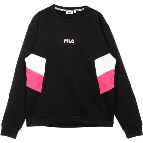 Schwarz/Weiß/Rosa Leichter Crewneck Sweatshirt - Fila - Modalova