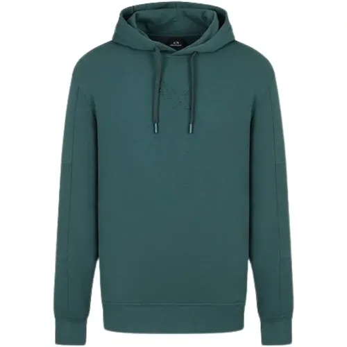 Stylischer Grüner Sweatshirt für Männer , Herren, Größe: L - Armani Exchange - Modalova