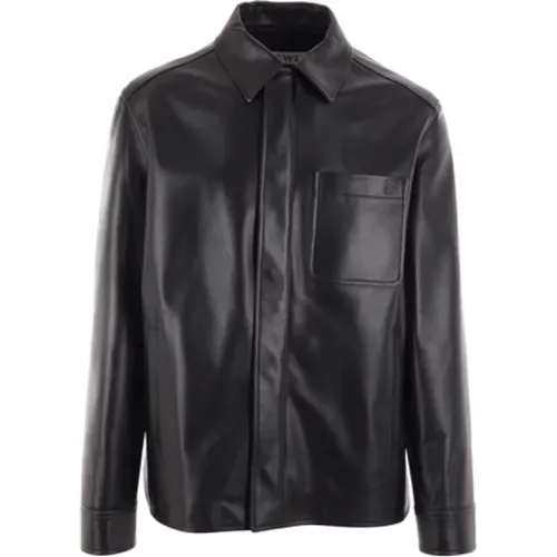 Leather Jacket with Anagram Logo , male, Sizes: S - Loewe - Modalova