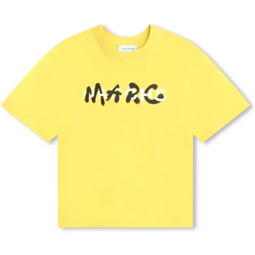 Gelbes Logo-Print Baumwoll-T-Shirt - Marc Jacobs - Modalova