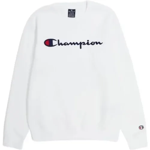Weiße Bestickte Script Logo Crewneck Sweater - Champion - Modalova
