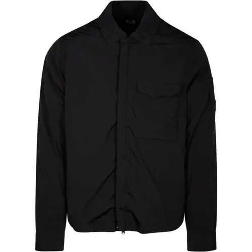 Schwarzes Taschenhemd , Herren, Größe: S - C.P. Company - Modalova