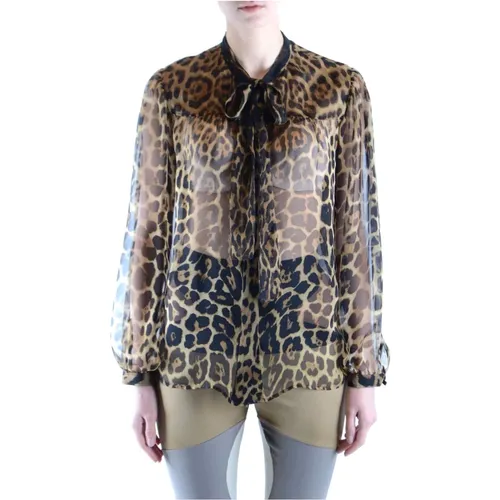 Elegant Silk Long Sleeve Blouse , female, Sizes: M - Saint Laurent - Modalova