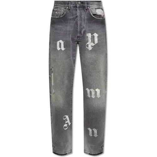 Jeans with raw finish , male, Sizes: W31, W32 - Palm Angels - Modalova