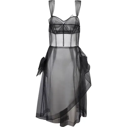 Tulle Midi Dress with Bow Detail , female, Sizes: XS - Maison Margiela - Modalova