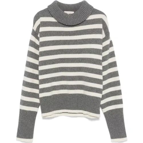 Cashmere Blend Striped Sweater , female, Sizes: L, S - Semicouture - Modalova