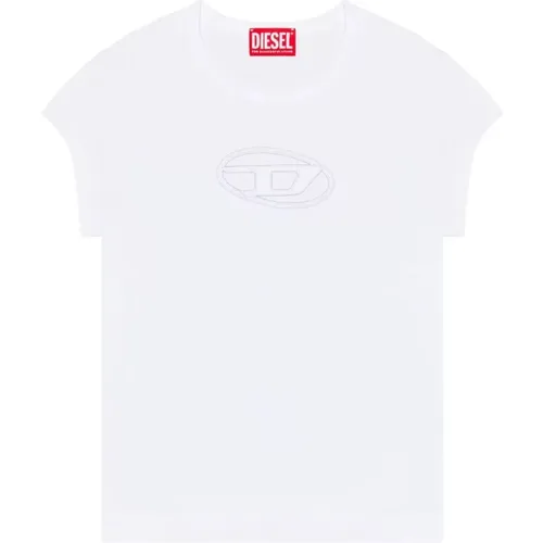 T-Shirt mit Ausschnitt , Damen, Größe: XS - Diesel - Modalova