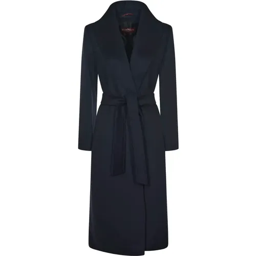 Wool Long Coat with Belt , female, Sizes: M, L, XS - Max Mara - Modalova