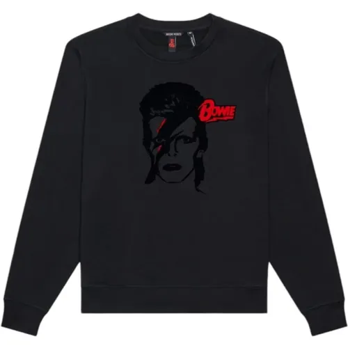 Schwarzer Bowie Sweatshirt Modernes Minimalistisches Design , Herren, Größe: S - Antony Morato - Modalova