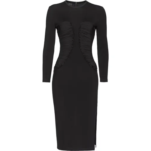 Schmal geschnittenes Kleid mit Georgette-Details , Damen, Größe: S - pinko - Modalova