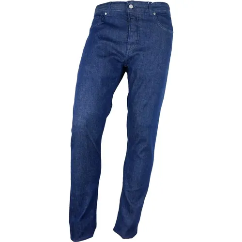 Dark Denim Jeans Made in Italy , male, Sizes: W34, W32, W38, W36, W40, W33, W30, W31 - Aquascutum - Modalova