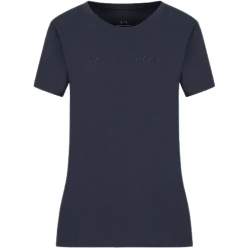 Klassisches Herren T-Shirt , Damen, Größe: L - Armani Exchange - Modalova