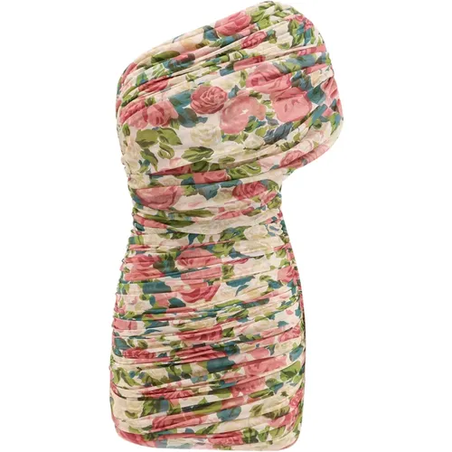 Blumenmuster Tüll Drapiertes One-Shoulder Kleid - Saint Laurent - Modalova
