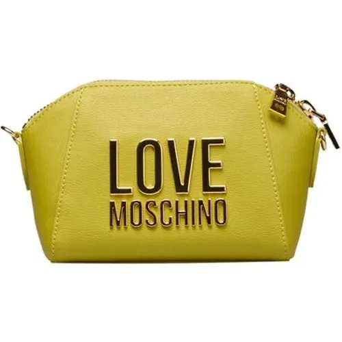 Gelbe Umhängetasche mit goldenen Details - Love Moschino - Modalova