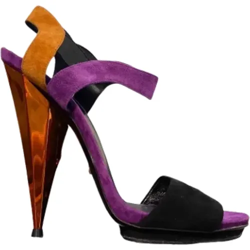 Multicolored Sculpted Heel Sandals , female, Sizes: 7 UK - Gucci Vintage - Modalova