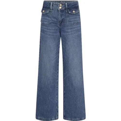 Weite Hohe Taille Jeans Blau , Damen, Größe: W27 - MOS MOSH - Modalova