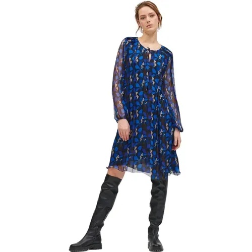 Silk Leaf Print Dress , female, Sizes: L, M - LUISA CERANO - Modalova