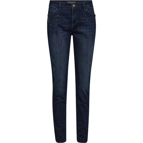 Gleam Jeans Dunkelblau Nieten Details , Damen, Größe: W31 - MOS MOSH - Modalova