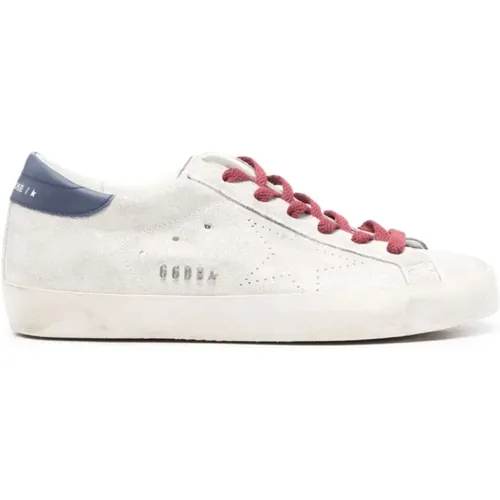 Blaue Silber Laminierte Superstar Sneakers , Damen, Größe: 37 EU - Golden Goose - Modalova