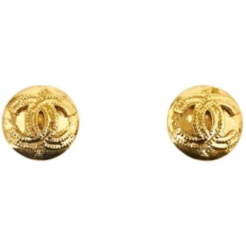 Pre-owned Gold earrings , female, Sizes: ONE SIZE - Chanel Vintage - Modalova