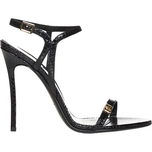 Schwarze Sandalen mit Doppel-D-Detail , Damen, Größe: 37 EU - Dsquared2 - Modalova