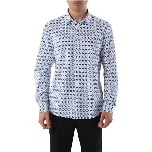 Patterned Shirt Slim Fit Front Button , male, Sizes: S, 2XL - Hugo Boss - Modalova