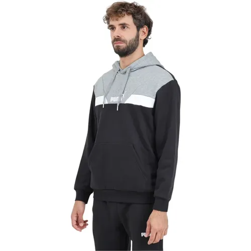 Colorblock Hoodie Schwarz Herren Pullover , Herren, Größe: 2XL - Puma - Modalova