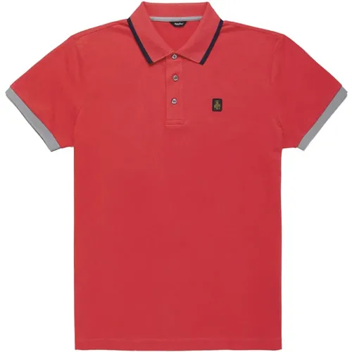 Polo-Shirt aus Baumwolle mit Kontrastdetails , Herren, Größe: M - RefrigiWear - Modalova