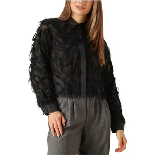 Fluffy Cropped Shirt für Frauen , Damen, Größe: XL - Selected Femme - Modalova