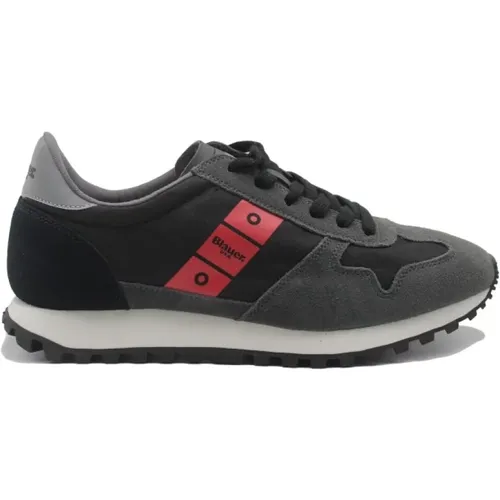 F1Dawson2 Sneakers - Black/Grey/Red , male, Sizes: 6 UK - Blauer - Modalova