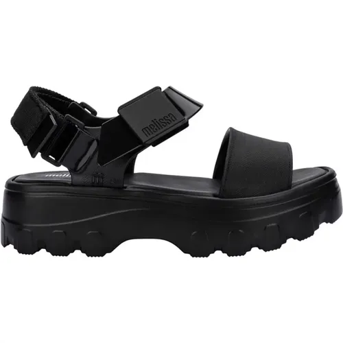 Strap Platform Sandal with Varied Texture , female, Sizes: 8 UK, 5 UK, 4 UK, 6 UK, 7 UK, 2 UK - Melissa - Modalova