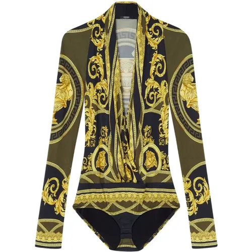 Barockmuster Print Cowl Neck Top - Versace - Modalova