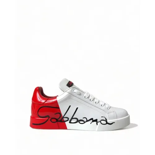 Rote Schnürschuhe mit niedrigem Schaft - Dolce & Gabbana - Modalova