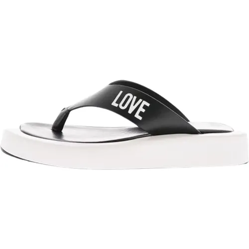 Love Two-Tone Row30 Thong Sandals , female, Sizes: 2 UK, 3 UK, 5 UK, 4 UK, 6 UK, 7 UK - Moschino - Modalova