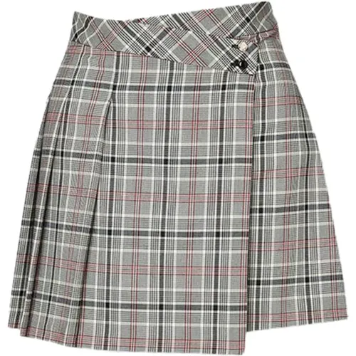 Grauer Tartan Plissierter Minirock - Liu Jo - Modalova