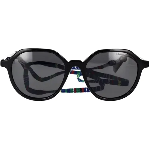 Hexagonal Sunglasses with Multicolor Cord , unisex, Sizes: 51 MM - Polaroid - Modalova